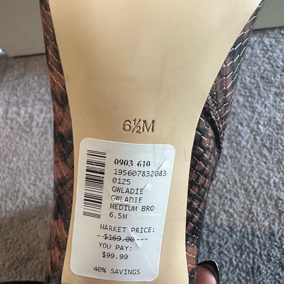 New Guess Brown/black Snakeskin Faux Leather Boots sz 6.5 - Picture 5 of 8